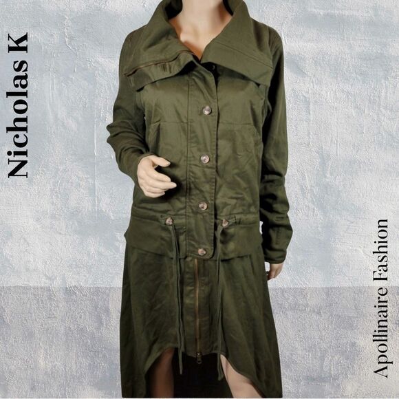 NICHOLAS K Sly Sweat Jacket in Military Green Size Medium NWT - Picture 4 of 6